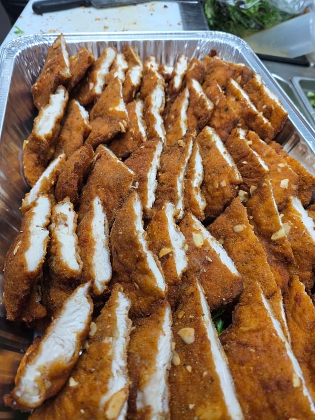 Large Tray Almond Chicken.